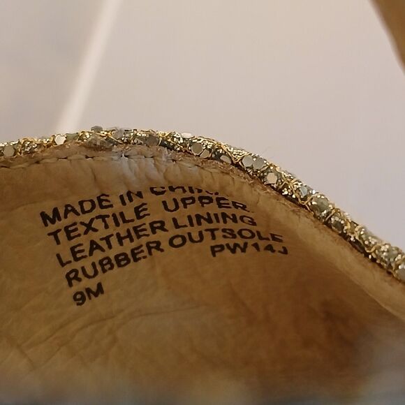 Michael Kors Size 9M Berkley T-Strap Silver Gold Glitter Zip Peep Toe Heels READ - Picture 6 of 16